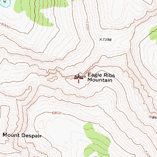 Topographic Map of Eagle Ribs Mountain, MT