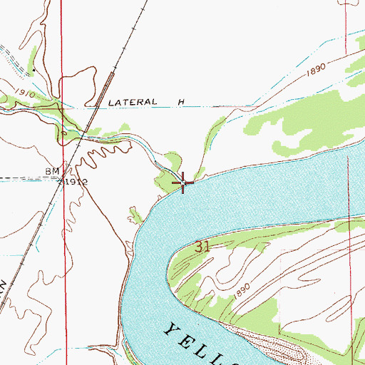 Topographic Map of First Hay Creek, MT