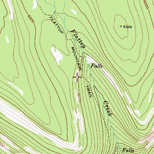 Topographic Map of Flattop Mountain Trail, MT