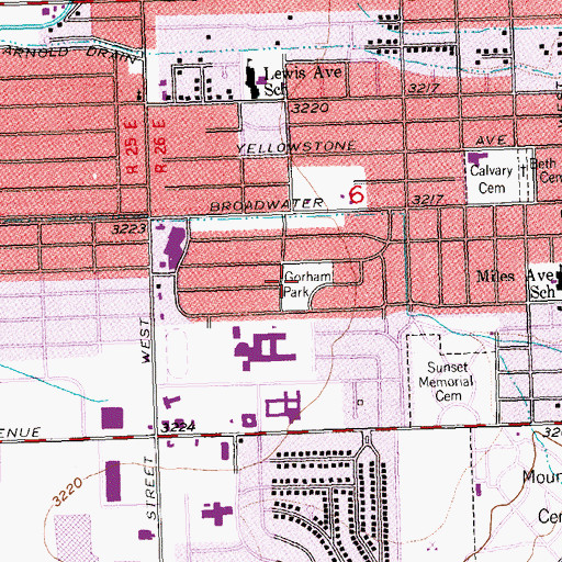 Topographic Map of Gorham Park, MT