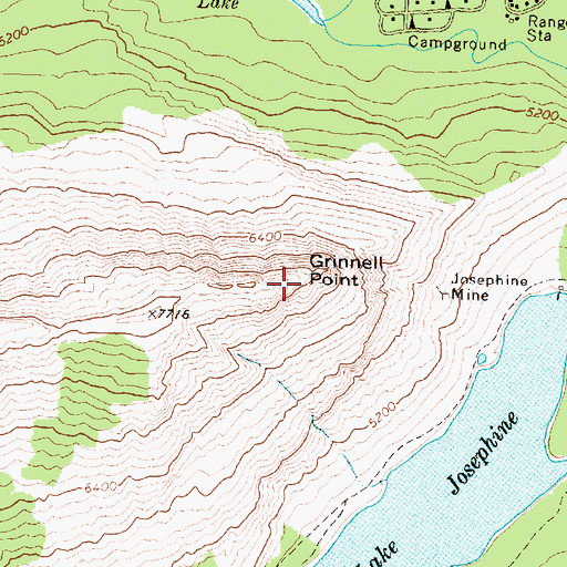 Topographic Map of Grinnell Point, MT