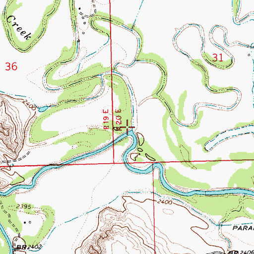 Topographic Map of Lodge Creek, MT