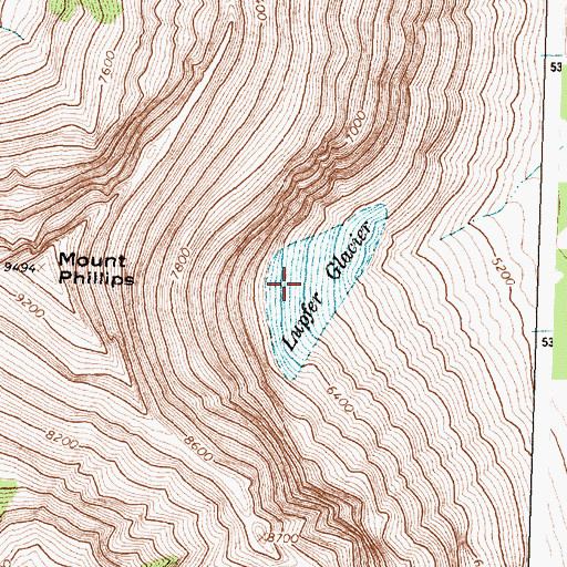 Topographic Map of Lupfer Glacier, MT