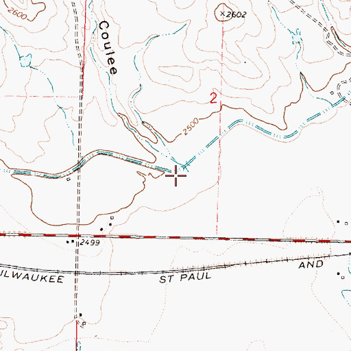 Topographic Map of Luterson Coulee, MT