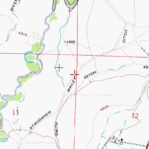 Topographic Map of Smith Mailey Ditch, MT