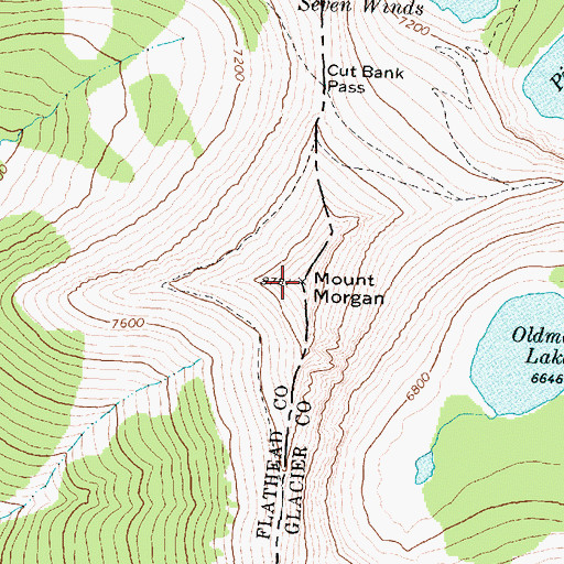 Topographic Map of Mount Morgan, MT