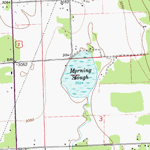 Topographic Map of Morning Slough, MT