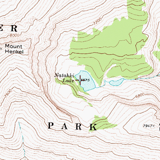 Topographic Map of Natahki Lake, MT
