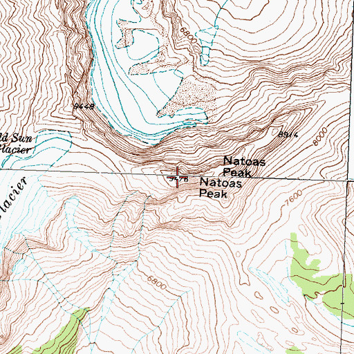 Topographic Map of Natoas Peak, MT