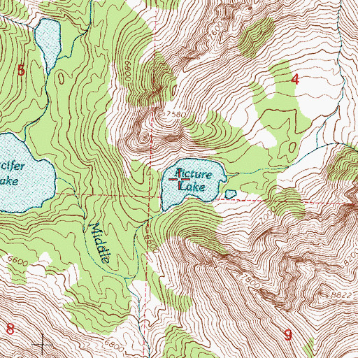 Topographic Map of Picture Lake, MT