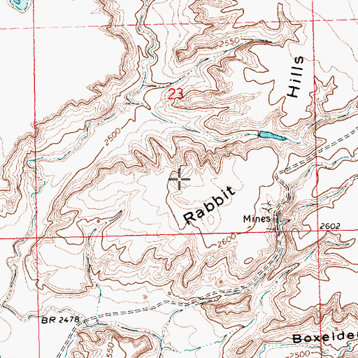 Topographic Map of Rabbit Hills, MT