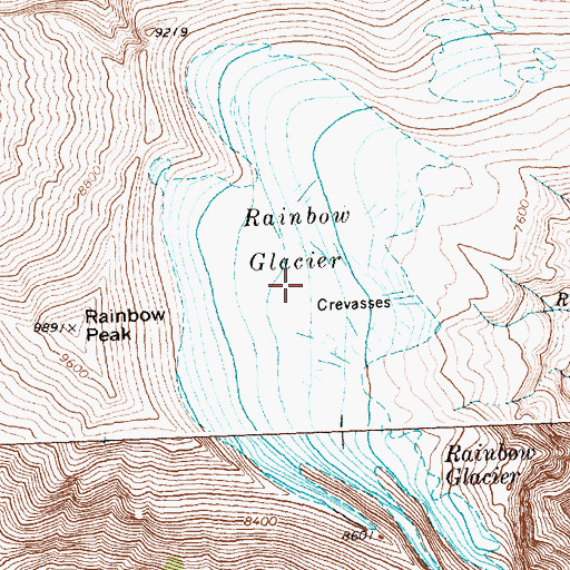 Topographic Map of Rainbow Glacier, MT