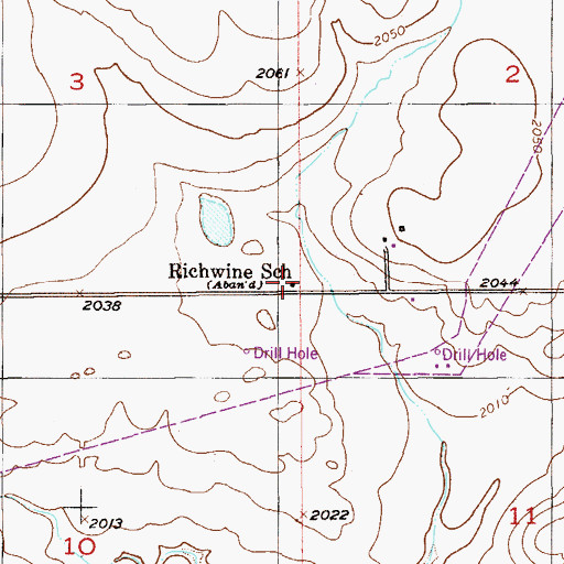 Topographic Map of Richwine School, MT