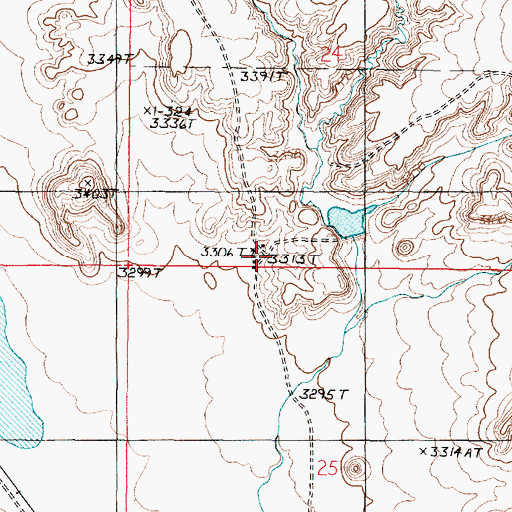 Topographic Map of Roberts Ranch, MT