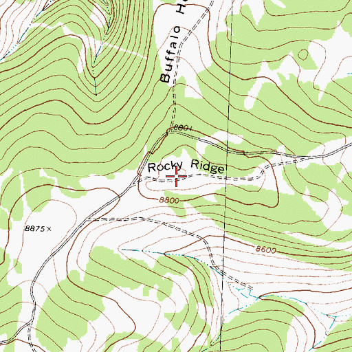 Topographic Map of Rocky Ridge, MT