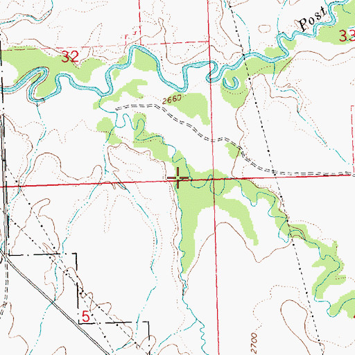Topographic Map of Sabine Creek, MT