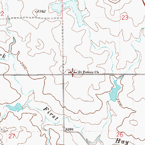 Topographic Map of Saint Peters Church (historical), MT