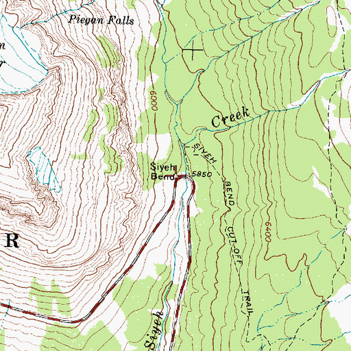 Topographic Map of Siyeh Bend, MT