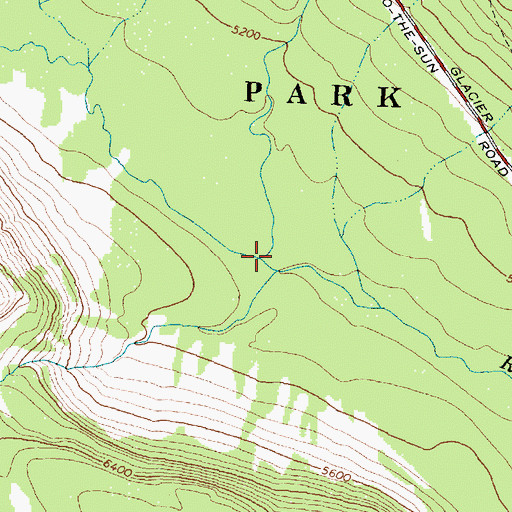 Topographic Map of Siyeh Creek, MT