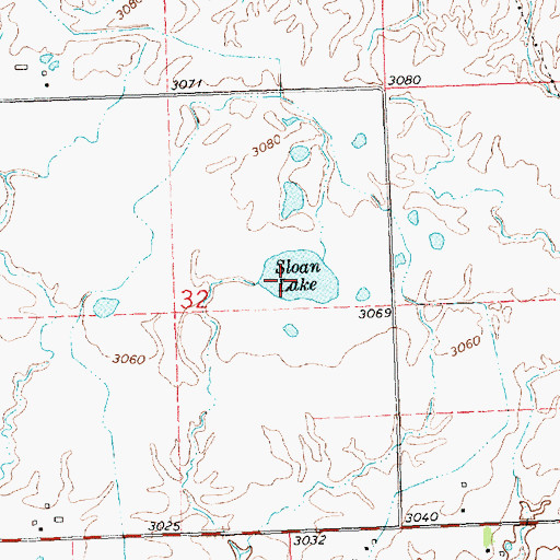 Topographic Map of Sloan Lake, MT