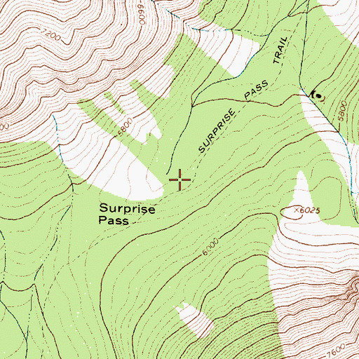 Topographic Map of Surprise Pass Trail, MT