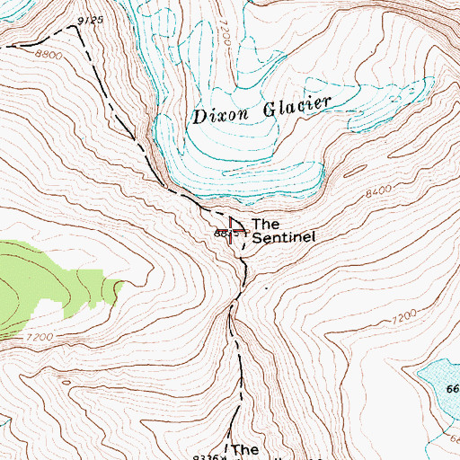 Topographic Map of The Sentinel, MT