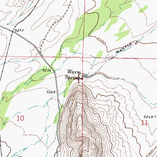 Topographic Map of Warm Spring, MT