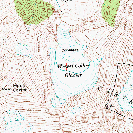Topographic Map of Weasel Collar Glacier, MT