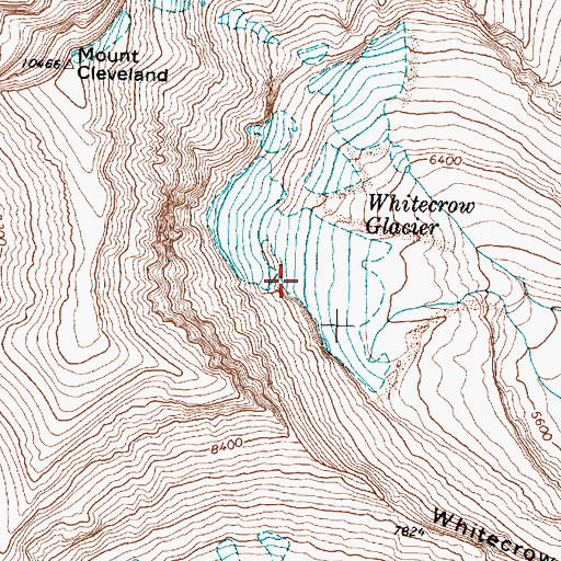 Topographic Map of Whitecrow Glacier, MT