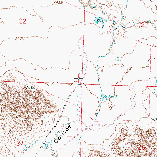 Topographic Map of Wilson Coulee, MT