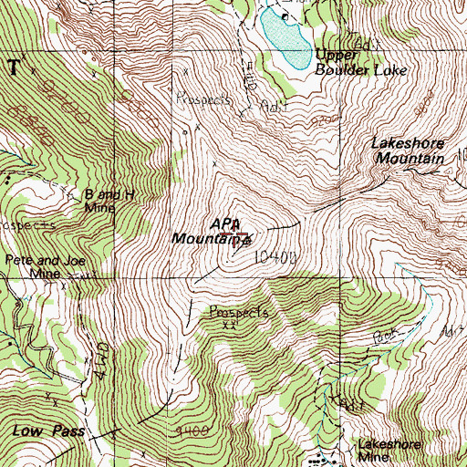 Topographic Map of A P A Mountain, MT