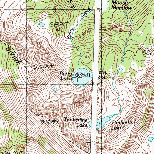 Topographic Map of Berry Lake, MT