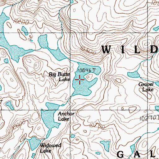 Topographic Map of Big Butte Lake, MT