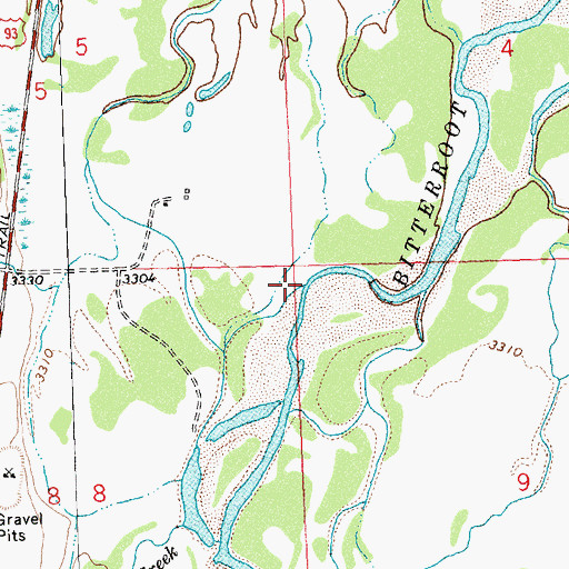 Topographic Map of Big Creek, MT