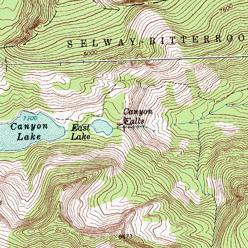 Topographic Map of Canyon Falls, MT
