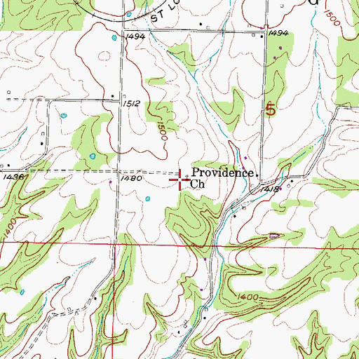 Topographic Map of Providence Primitive Baptist Church, AR