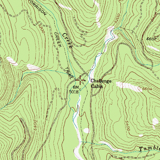 Topographic Map of Challenge Cabin, MT