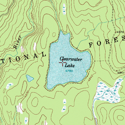 Topographic Map of Clearwater Lake, MT