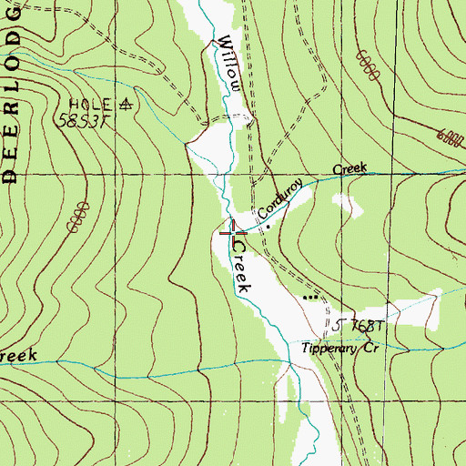 Topographic Map of Corduroy Creek, MT
