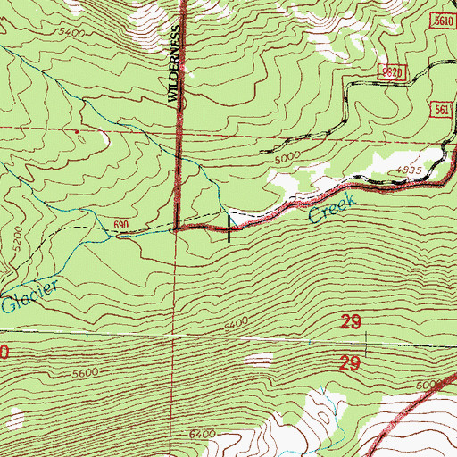 Topographic Map of Crazy Horse Creek, MT