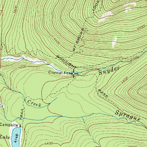 Topographic Map of Crystal Ford, MT