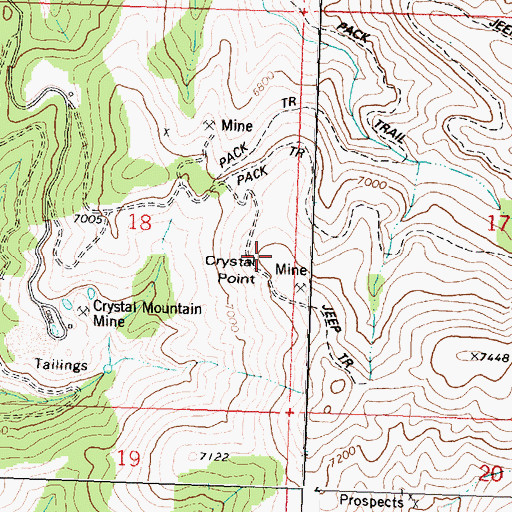 Topographic Map of Crystal Point, MT