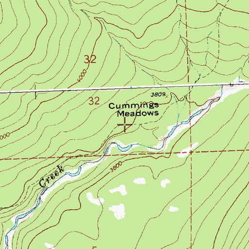 Topographic Map of Cummings Meadows, MT