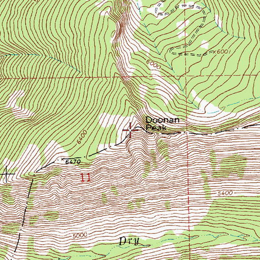 Topographic Map of Doonan Peak, MT