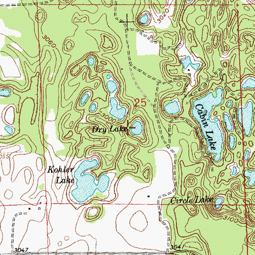 Topographic Map of Dry Lake, MT