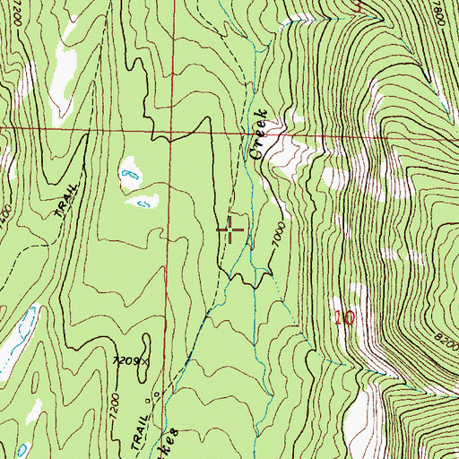 Topographic Map of East Fork Twin Lakes Creek, MT