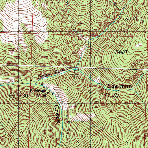 Topographic Map of Edelman Creek, MT