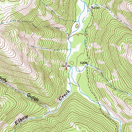 Topographic Map of Elbow Creek, MT