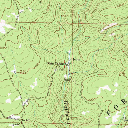 Topographic Map of Finn Cabins, MT