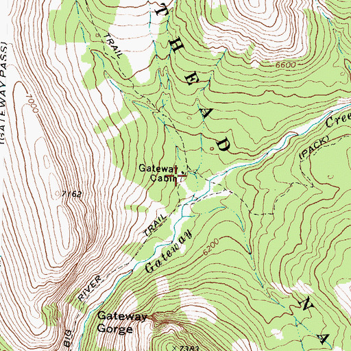 Topographic Map of Gateway Cabin, MT